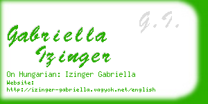 gabriella izinger business card